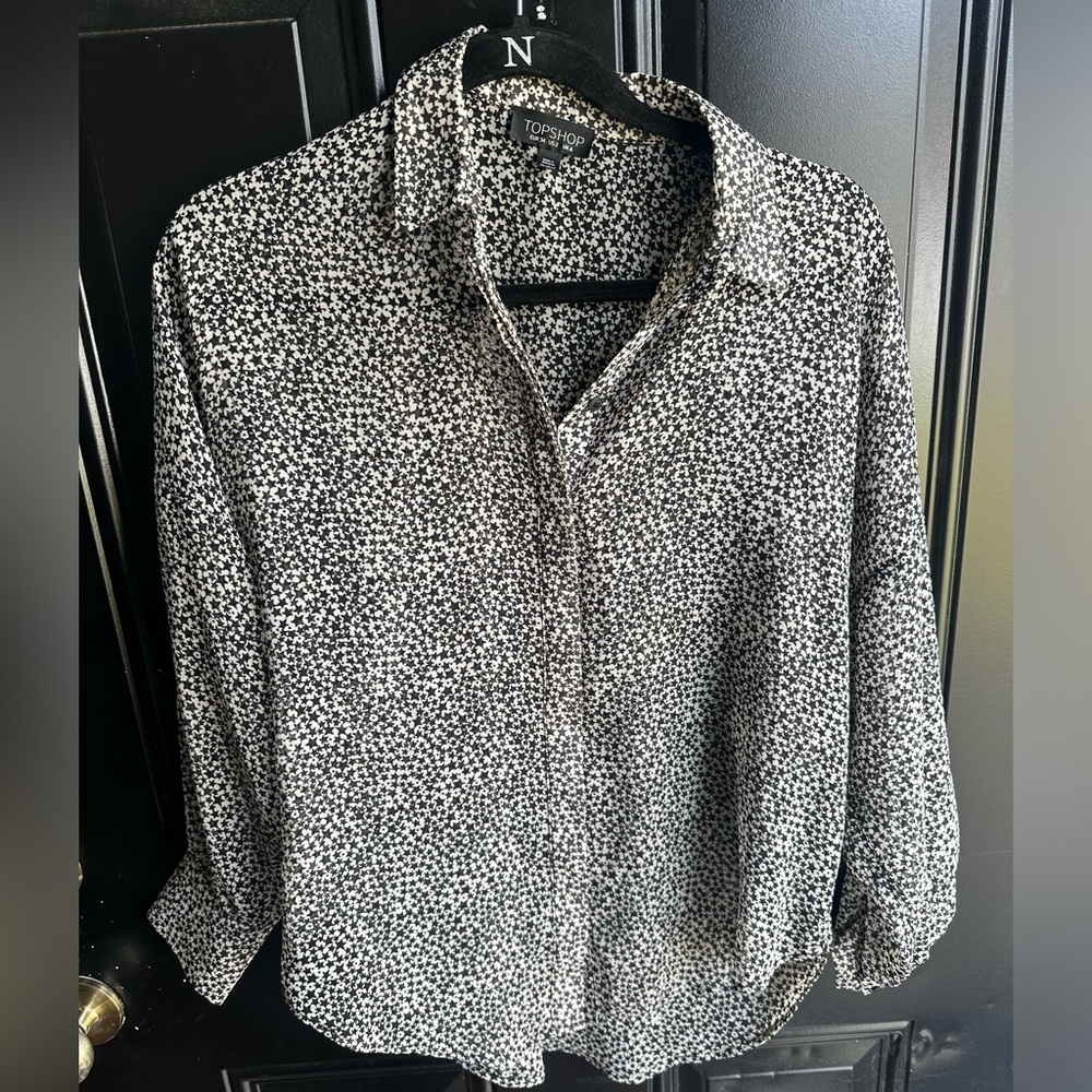 Topshop Monochrome Patterned Shirt